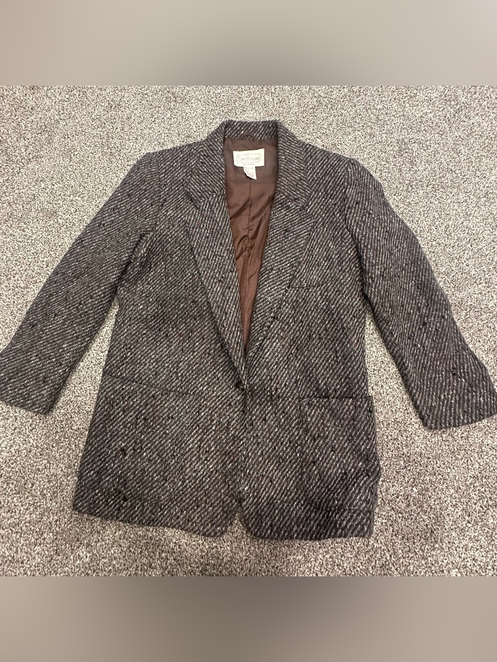 Vintage 80’s Tweed Wool-Blend Blazer Made In Japan by Townhouse